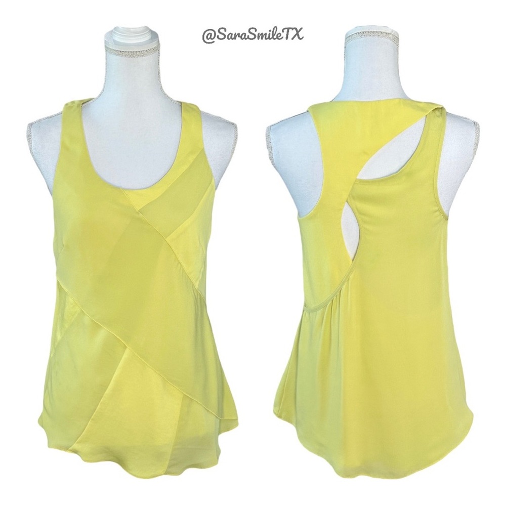 RAG & BONE  - Airi - Silk Bright Yellow Cutout Layered Tank Top
